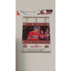 GDA-8 Max Pacioretty Game Day Action Insert Set 2017-18 Tim Hortons UD Upper Deck